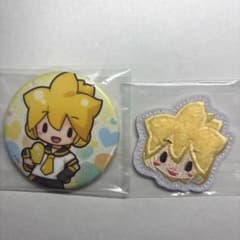 ふわぷち セガラッキーくじ 鏡音レン 缶バッジ もこもこステッカーセットのサムネイル