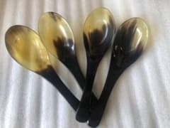 【未使用】水牛角 れんげ 4個セットのサムネイル