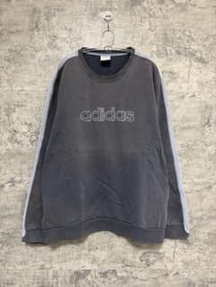 adidas アディダス ネイビー ロゴ刺繍 スウェットトレーナー メンズ XLのサムネイル