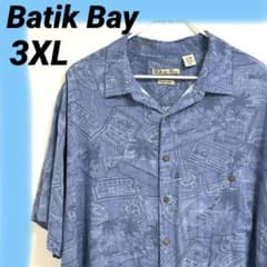 アロハシャツ☆ブルー☆フォト柄☆3XL　A24のサムネイル