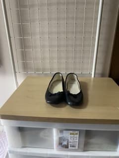 26cm Menue 黒 バレエシューズ リボン付きのサムネイル