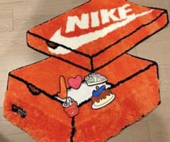 NIKE シューズボックス型 玄関マット ラグ オレンジ　5個 NIKE シューズボックス型 玄関マット ラグ オレンジ - メルカリ