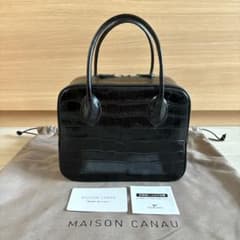 新品】メゾンカナウ クロコ ボックスボストン 牛革 - メルカリ