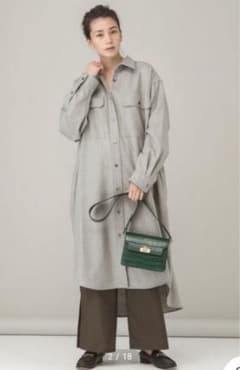 Curensology ウールサキソニーシャツワンピース グレー - メルカリ