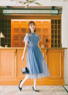 美品　エメ　はしごレース　チュールパーティードレス　non-no 江野沢愛美さんのサムネイル