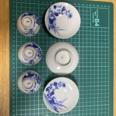 骨董品　染付 煎茶器揃 3客セット 陶磁器