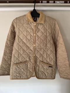 LAVENHAM ベージュ キルティングジャケット コーデュロイ襟のサムネイル