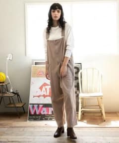 ツイル裾ドロストサロペットパンツのサムネイル