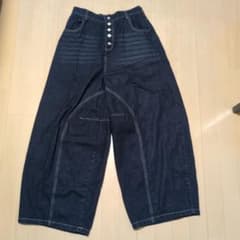 ワイドデニムパンツ インディゴ フレアのサムネイル