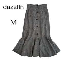 dazzlin ダズリン 千鳥格子柄 ペプラムマーメイドスカート Mサイズ