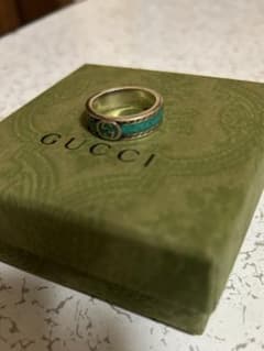 正規品　グッチ　GUCCI   インターロッキング　リング　ターコイズ　18号のサムネイル