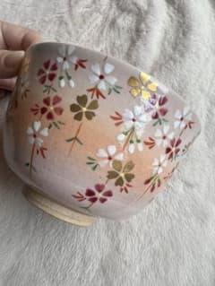 花柄ピンク茶碗 中型 陶器桜 花柄ピンク茶碗 中型 陶器桜 - メルカリ