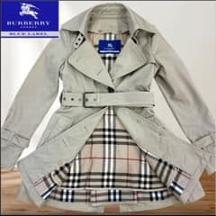 バーバリーブルーレーベル ライナー付き トレンチコート ノバチェック 36 バーバリーブルーレーベル トレンチコート ライナー付 ベルト ノバ