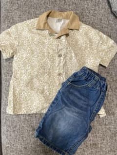 tete a tete ペイズリー柄シャツ デニムパンツ セット　90のサムネイル