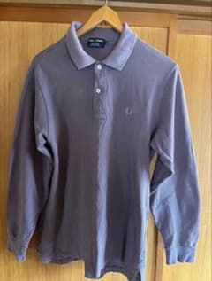 FRED PERRY 長袖ポロシャツ パープル Lサイズのサムネイル