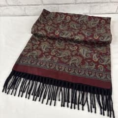 PIERRE BALMAIN ペイズリー柄 フリンジ マフラー