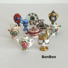 王族達の陶器　フェーブ　ヴィンテージ　陶器　壺　水差し　皿　置物　ドールハウス 王族達の陶器 フェーブ ヴィンテージ 陶器 壺 水差し 皿 置物 ドール