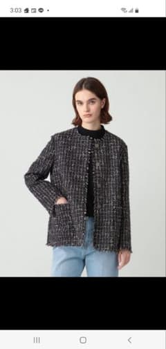 theory luxe 25SS ノーカラー ツイードジャケット36 theory luxe 25SS ノーカラー ツイードジャケット36 - メルカリ