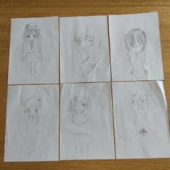 手描きイラスト 6枚セットのサムネイル