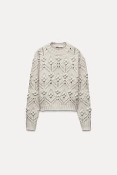 ZARA ケーブルニットセーター 長袖のサムネイル
