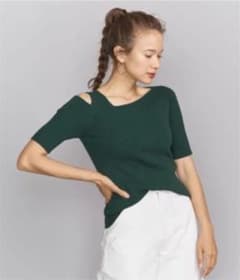 BEAUTY&YOUTH ビューティーアンドユース　グリーン　カットソーのサムネイル