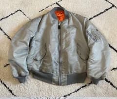 XXL 90s アルファインダストリーズ シルバー USA製 ma-1 短丈 - メルカリ