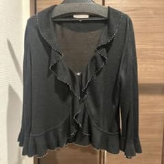 KUMIKYOKU PRIER ビジュー付きラッフルカーディガンのサムネイル