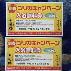 愛媛　キスケの湯　無料券2枚　温泉のサムネイル