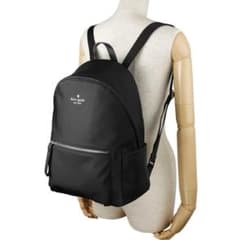 極美品】ケイトスペード リュック バックパック ゴールド 黒 ナイロン