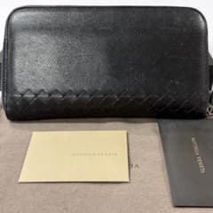 希少✨ボッテガヴェネタ 長財布 ラウンドファスナー リザード ネイビー レザー BOTTEGA VENETA（ボッテガ・ヴェネタ） 長財布 財布 メンズ レディース