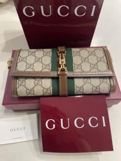 GUCCI 三つ折り財布 ベージュ/グリーン/ブラウンのサムネイル