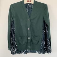 sacai バックプリーツ ペイズリー柄 カーディガン - メルカリ