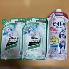 メンズビオレ 洗顔料 詰替 2個 ＆ ビオレu ボディウォッシュ 詰替のサムネイル