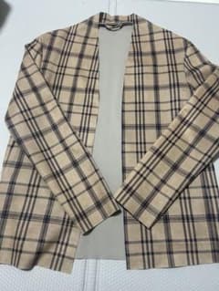 ZARA チェック柄 ノーカラージャケット Mサイズのサムネイル