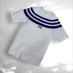 ヨウジヤマモト アディダスコラボY-3 半袖Tシャツ ホワイトブルー S 