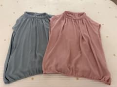 레이디스 반소매 블라우스 2장 세트
