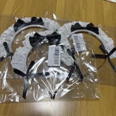メイド用ヘッドドレス 3個セット レース リボンのサムネイル