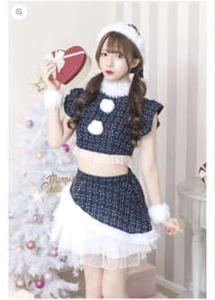 コスプレ サンタ クリスマス ツイードサンタ レディース ネイビーのサムネイル