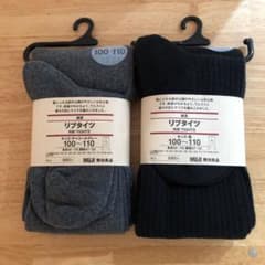 無印良品 リブタイツ チャコールグレー 黒のサムネイル