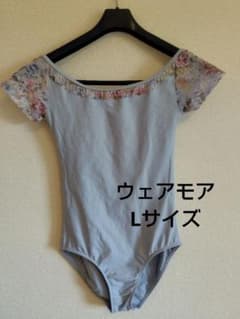 ウェアモア大人バレエレオタード 花柄メッシュ切り替えのサムネイル