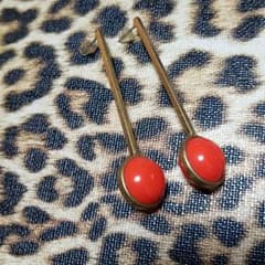 リリーブラウン　オレンジ玉ピアス　ゴールドのサムネイル