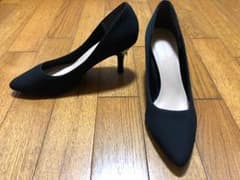 レディース 黒パンプス リボンモチーフ☆のサムネイル