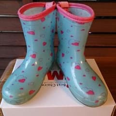 ハート♡柄の水色の長靴❢18センチ( ^ω^ )のサムネイル