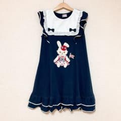 ♥シャーリーテンプル♥うさぎアップリケ裏起毛ワンピース♥110♥新品♥冬♥️ 140cm シャーリーテンプル マリン うさぎアップリケワンピース コン