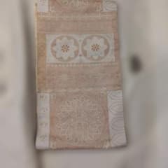 名古屋帯 幾何学模様 花文様 ベージュ系 単衣 - メルカリ