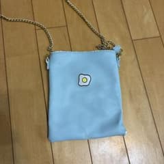 目玉焼き刺繍 ショルダーバッグ ライトブルーのサムネイル