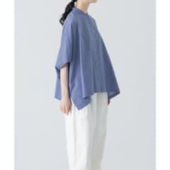 ＊週末セール＊ 25SS コットンスクエアポンチョシャツ ブルー 日本製 週末セール＊ 25SS コットンスクエアポンチョシャツ ブルー 日本製