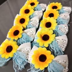 ⑥犬 トリミングリボン トリミングチョーカー 10点 誕生日 ヒマワリ 花