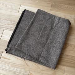 ブラウン系ツイードウール混紡生地 150x150cm