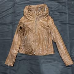 Goa bono leather jacket/big hood jacket - メルカリ